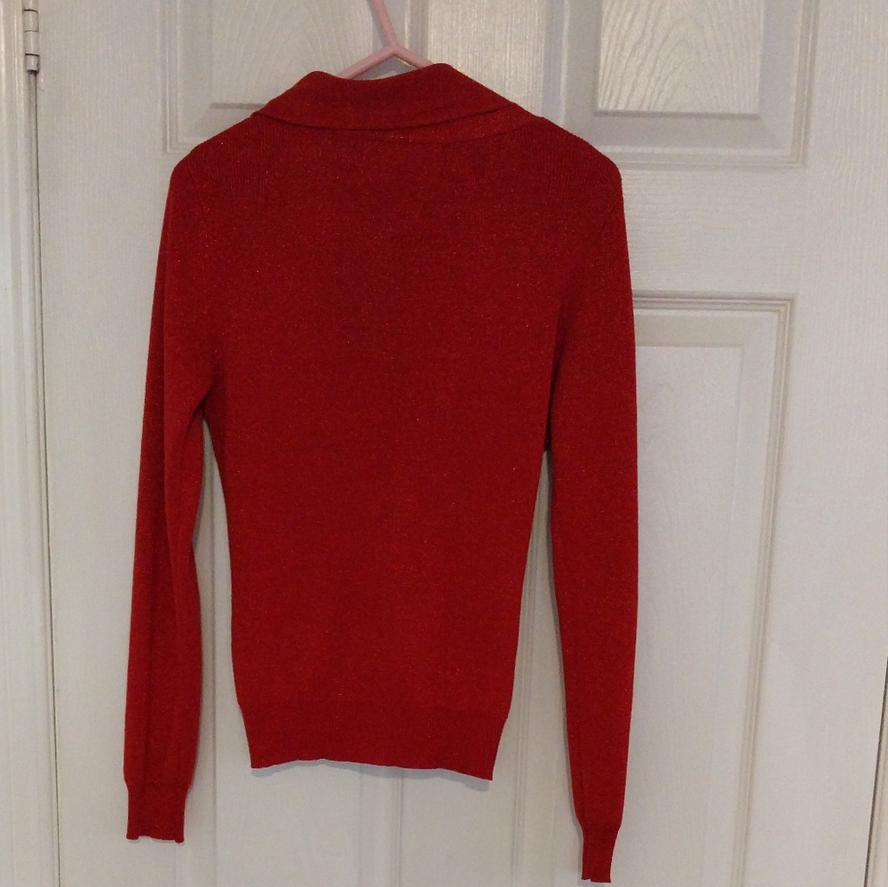 🌹🎈Chic Red 80% silk Knit Top - Picture 7 of 11